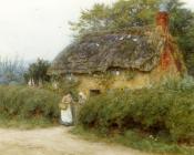 海伦 玛丽 伊丽莎白 阿林厄姆 : A Cottage With Sunflowers At Peaslake